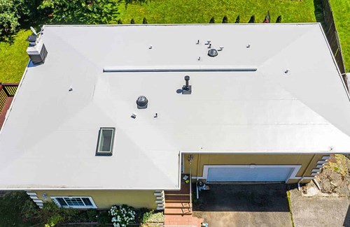 A white PVC roof in Redmond, WA