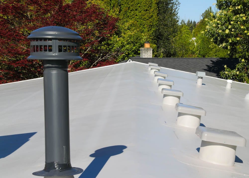 low slope pvc roofing replacement performed by valentine roofing in seattle washington